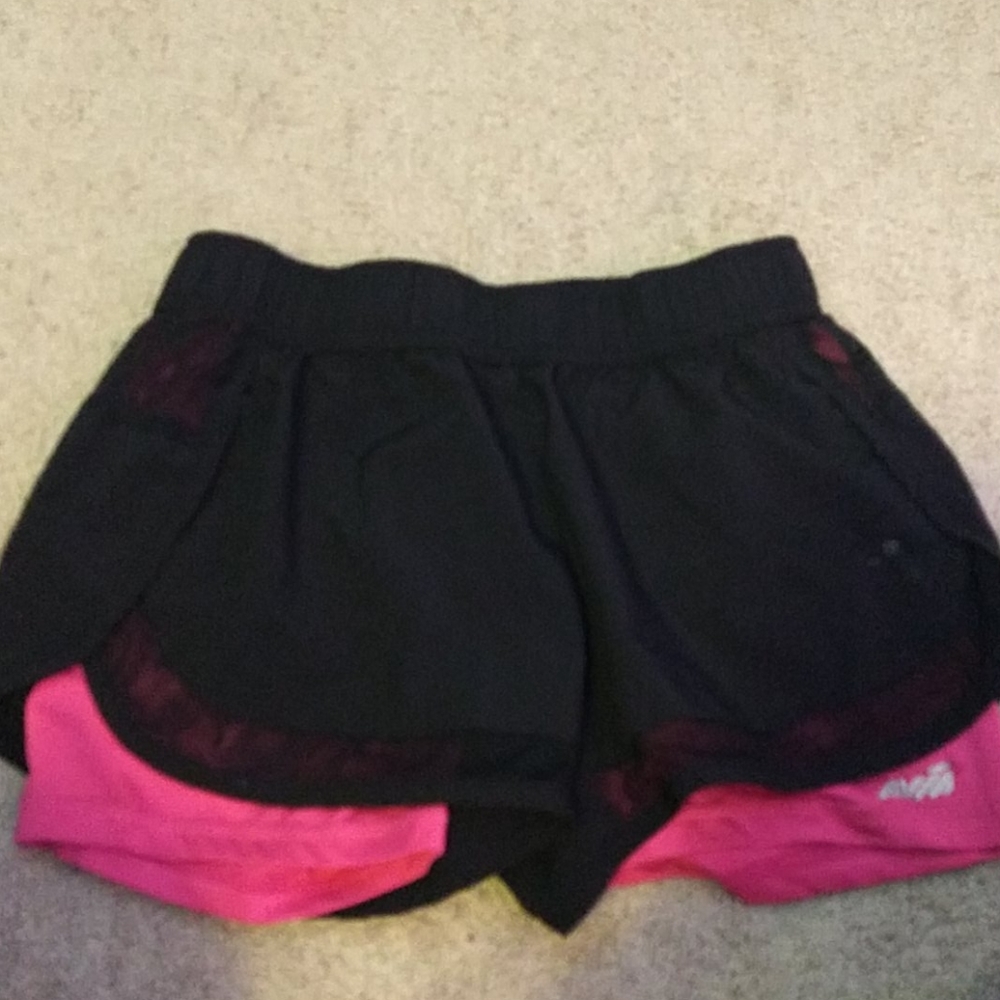 Avia black shorts with pink spandex